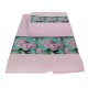 1 asciugamano e 1 ospite bagno spugna di cotone fiori cuori rose tinta unita