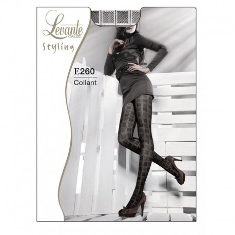 Collant semi velato moda fantasia ricamato 40 den LEVANTE nero vari modelli