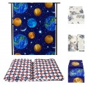 Telo arredo Granfoulard Botticelli Copriletto 2 piazze Ancore Coralli Pianeti