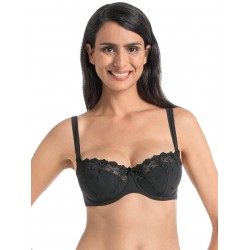 Edelweiss 5608 Reggiseno ROSA FAIA a Balconcino con ferretto NERO