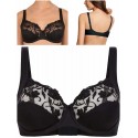 Reggiseno FELINA Moments 519 con ferretto coppa sfoferata ricamato D-E-F nero