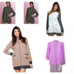 Vestaglia Donna in maglia punto milano con cerniera Invernale Piccoli Segreti