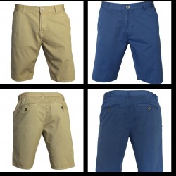 Bermuda Short uomo Pantalone corto Pantaloncino in cotone Sauwy 13552 beige blu