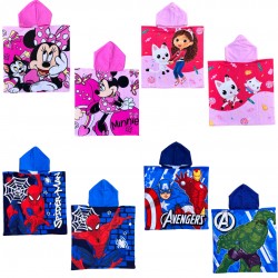 Poncho mare Accappatoio in microfibra Minnie Avengers Spiderman Gabby's Dolls