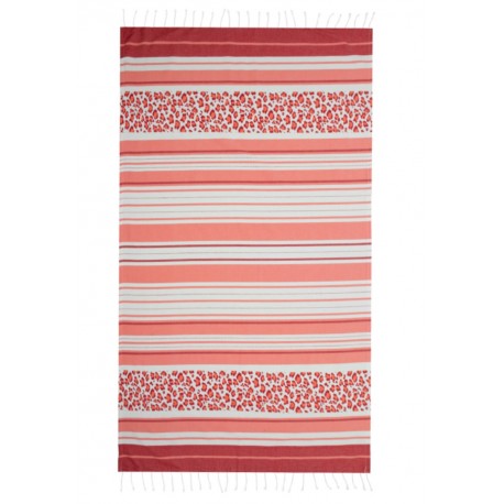Telo mare in cotone fouta asciugamano Salva spazio con frange Animalier Maculato