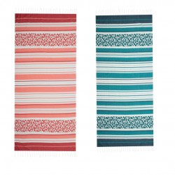 Telo mare in cotone fouta asciugamano Salva spazio con frange Animalier Maculato