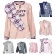 Pigiama donna in PILE Invernale Marta Marzotto scozzese quadretti fiori orsetti