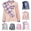 Pigiama donna in PILE Invernale Marta Marzotto scozzese quadretti fiori orsetti