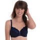 Reggiseno ricamato sfoderato con ferretto Rosa Faia Bobette 5288 Blu Mare