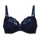 Reggiseno ricamato sfoderato con ferretto Rosa Faia Bobette 5288 Blu Mare