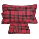Copripiumino matrimoniale singolo 1 piazza e mezza Hony Tartan quadri rosso Natale