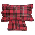 Copripiumino matrimoniale singolo 1 piazza e mezza Hony Tartan quadri rosso Natale