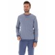 Pigiama uomo In caldo cotone pantalone lungo e manica lunga Ragno U837N1 Blu