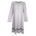 Camicia da notte donna in caldo cotone invernale Linclalor 91129 violetta