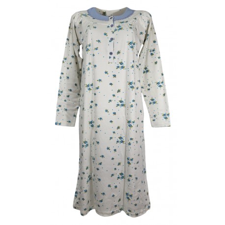 Camicia da notte donna invernale in Caldo Cotone Oronero 303 fiorellini