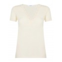 Canottiera donna manica corta Ragno con garbo seno 100 % LANA MERINO 073098