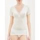  Canottiera donna manica corta Ragno con garbo seno 100 % LANA MERINO 073098