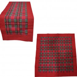 Runner striscia rettangolare o Centrotavola Quadrato in cotone tartan scozzese