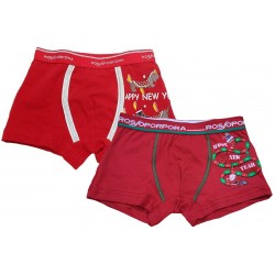 Boxer ragazzo bambino cotone Rosso Porpora Babbo Natale Buon Anno Natalizio