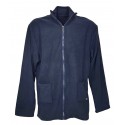 Giacca da camera uomo invernale in pile con zip Irge MI1382 grigio e blu
