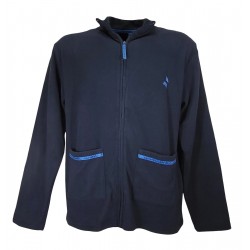  Giacca uomo da camera invernale in pile con cerniera zip Navigare 48/M Blu
