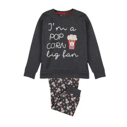 PIGIAMA bambino ragazzo in caldo cotone invernale Admas Pop Corn Diver grigio
