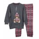 Pigiama bambino bimbo in caldo cotone invernale Irge IK395 Teddy Tartan orsetto