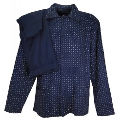  Pigiama uomo invernale aperto avanti con colletto in Caldo cotone Morms Miles