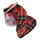 Coperta Plaid in pile Idea Regalo Natale con scatola di latta scozzese tartan