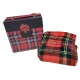 Plaid Coperta in pile Idea Regalo Natale con scatola musicale scozzese tartan
