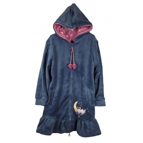 Vestaglia Bambina bimba invernale in pile con cerniera e cappuccio Irge IK368
