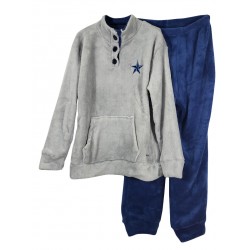  Pigiama bimbo bambino in caldo pile coral invernale Irge Scozzese Tartan