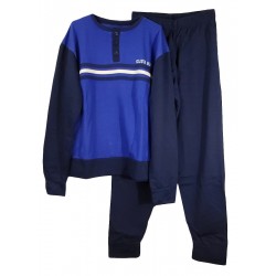  Pigiama bambino ragazzo in caldo cotone invernale Marta Marzotto blu royal