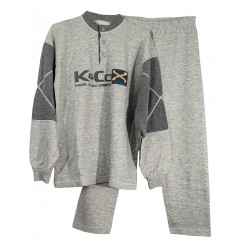  Pigiama bambino bimbo in caldo cotone invernale BipBip 9 anni grigio