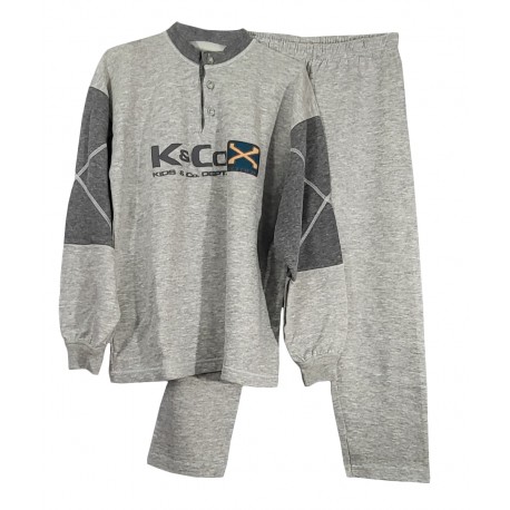  Pigiama bambino bimbo in caldo cotone invernale BipBip 9 anni grigio