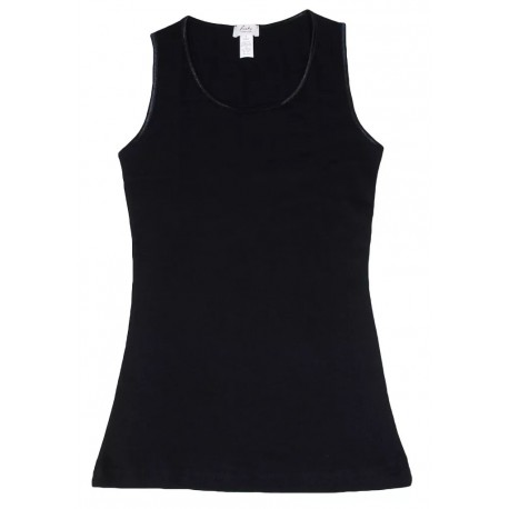 Canottiera donna Maglia Intima Fraly in Caldo Cotone spalla larga DF6272 Nero