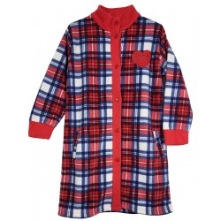 Vestaglia bambina con bottoni in pile scozzese BUCCIA DI MELA 9867W 5/6 rosso