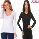  Maglia Donna Manica Lunga girocollo stretto ampio cotone elasticizzato Jadea