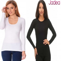  Maglia Donna Manica Lunga girocollo stretto ampio cotone elasticizzato Jadea