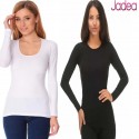 Maglia Donna Manica Lunga girocollo stretto ampio cotone elasticizzato Jadea