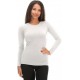  Maglia Donna Manica Lunga girocollo stretto ampio cotone elasticizzato Jadea