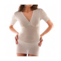  Maglia intima canottiera donna pura lana rasata Forma seno Liabel manica corta 013 756