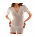 Maglia intima canottiera donna pura lana rasata Forma seno Liabel manica corta 013 756