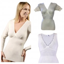 Canotta intima donna in pura lana pesante Forma seno Madiva Cortina vari modelli