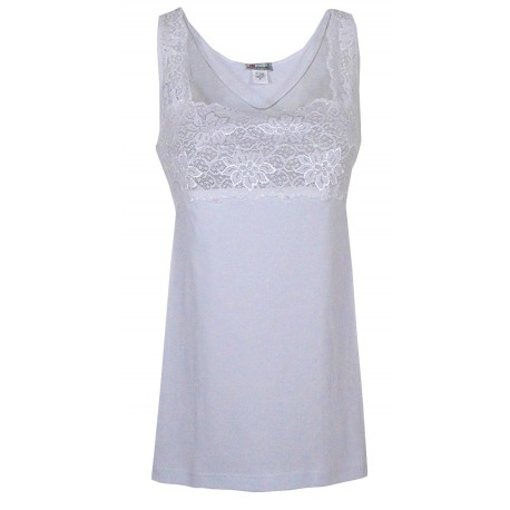  Canottiera maglia donna Top con pizzo Impose spalla stretta e larga in cotone