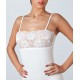  Canottiera maglia donna Top con pizzo Impose spalla stretta e larga in cotone