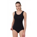 Canottiera Canotta spalla larga in cotone ricamato macrame' Fraly DF0606 Nero