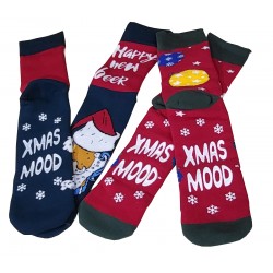 2 paia di calzini uomo corti caldo cotone antiscivolo natalizi Merry Xmas Prisco