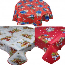 Tovaglia Cerata Plastificata rotonda e rettangolare Babbo Natale Natalizia