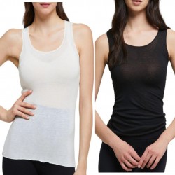 Canotta top Donna spalla larga in morbido modal e cashmere Jadea 4709